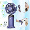 Image of USB Rechargeable Mini Portable Handheld Electric Fan Foldable Neck Hanging Outdoor Fan Adjustable 5 Speed Powerful Air Cooler