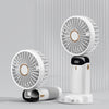 Image of USB Rechargeable Mini Portable Handheld Electric Fan Foldable Neck Hanging Outdoor Fan Adjustable 5 Speed Powerful Air Cooler