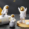 Image of Astronaut Spaceman Statue Ornament Home Office Desktop Figurine Decors Set of 3 - Golden