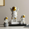 Image of Astronaut Spaceman Statue Ornament Home Office Desktop Figurine Decors Set of 3 - Golden