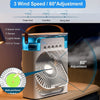 Image of Portable Humidifier Air Cooler Mist Fan Mini Cooler for Home with 3 Speed Mode with Water Spray, 7 Color LED and Timer, USB Personal Cooler Desk Fan for Shop, Office, Kitchen (USB Powered Mini AC