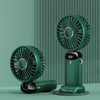 Image of USB Rechargeable Mini Portable Handheld Electric Fan Foldable Neck Hanging Outdoor Fan Adjustable 5 Speed Powerful Air Cooler