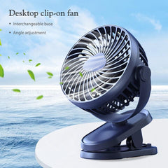 USB Silent Fan 3 Speed Handheld Fan 1200mAh Table Fan