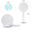 Image of Kartmuch 3 in 1 Mosquito bat Electric Mosquito Swatter Mosquitos Zapper Indoor & Outdoor USB Rechargeable with Purple LED Light Foldable Mosquito Killer Racket (White)