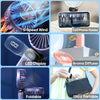 Image of USB Rechargeable Mini Portable Handheld Electric Fan Foldable Neck Hanging Outdoor Fan Adjustable 5 Speed Powerful Air Cooler